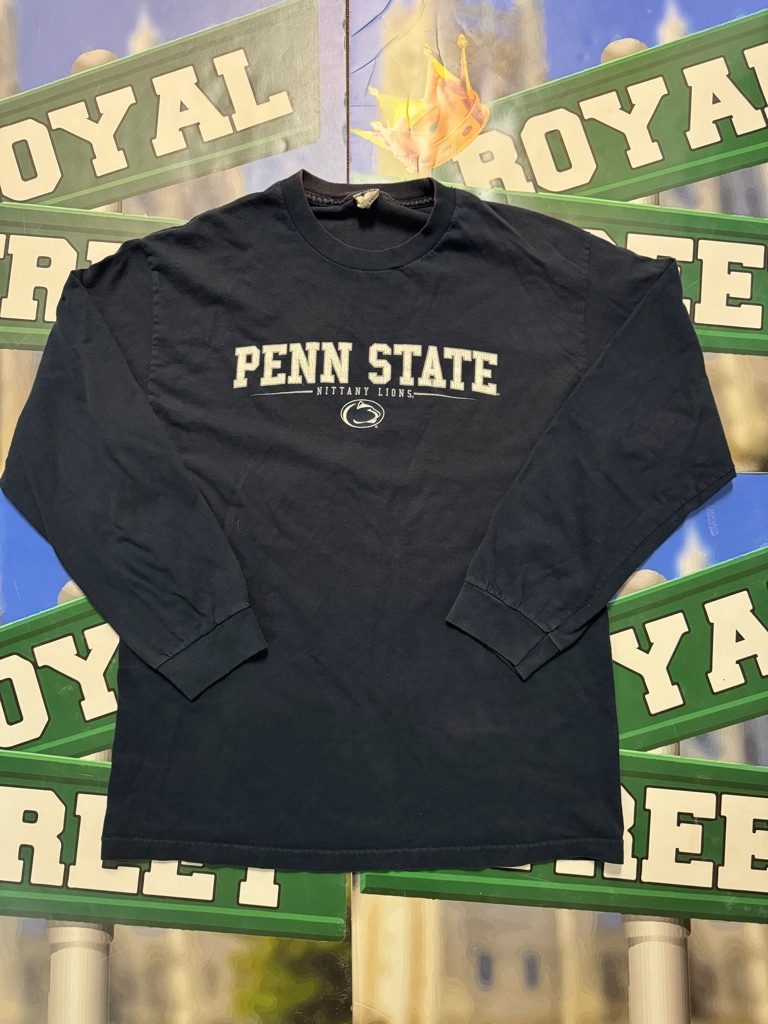 Alstyle Vintage Navy Long-Sleeve Penn State Graphic Tee